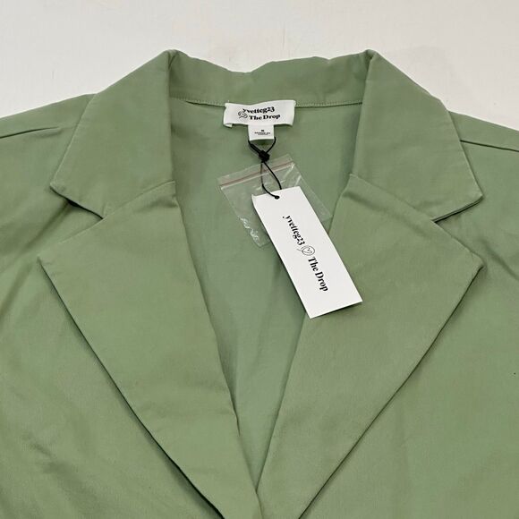 The Drop Jackets & Blazers - The Drop Women's Blazer Quiet Green Convertible Fit Single-Button, Size S